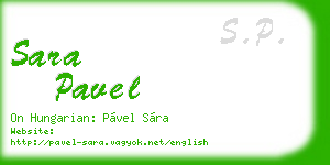 sara pavel business card