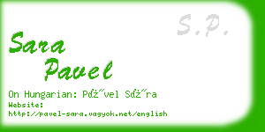 sara pavel business card